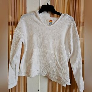 C&C California Light white cotton hoodie